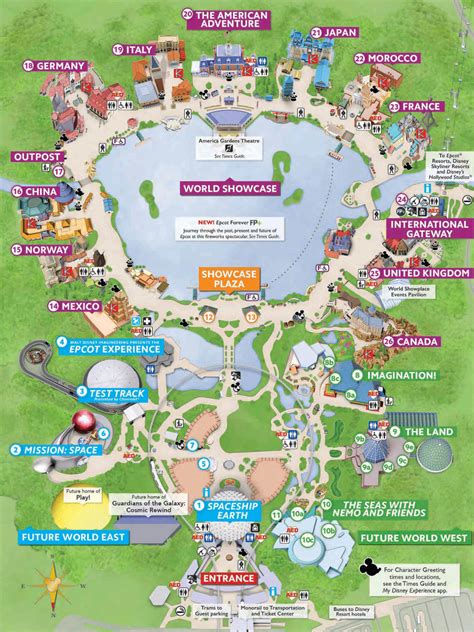Map of World Showcase in Epcot